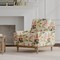 Green Red Stain Resistant Performance Global Toile Novelty Print Upholstery Fabric by The Yard - SKU: Linford Garden